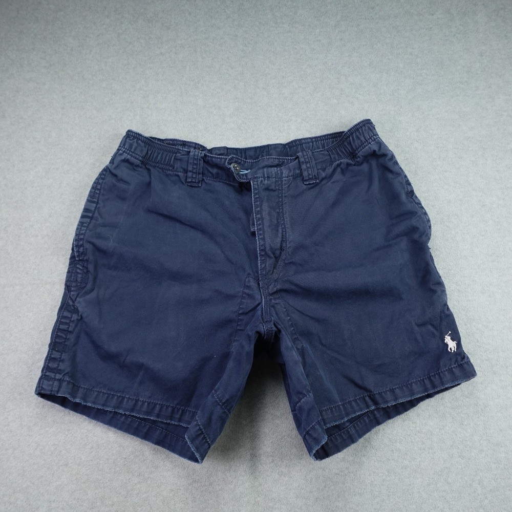 Polo Ralph Lauren Shorts Mens M Navy Blue Casual Chino Elastic Waist